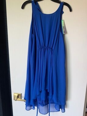 DO+BE Royal Blue Gathered Waist Mini Dress